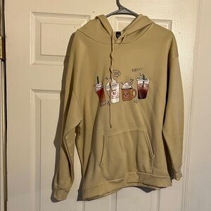 SHEIN Tan Graphic Hoodie